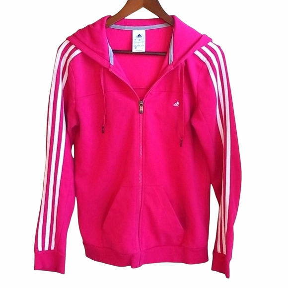 adidas Jackets & Blazers - Adidas Pink Climalite Cotton Jacket Sz Small